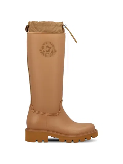 Moncler Kickstream Rain Boots In Brown