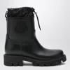 Moncler Kickstream Drawstring Rain Boots In Black