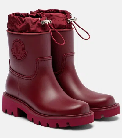 Moncler Kickstream Rain Boots In Red