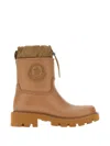 Moncler Kickstream Rubber Wellington Ankle Boots In Brown