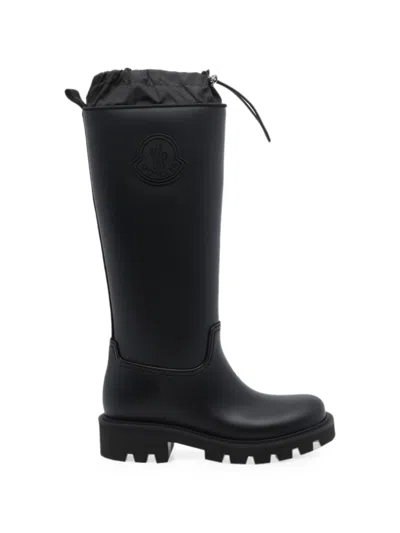 Moncler Kickstream Rubber Rain Boots In Black