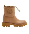 Moncler Kickstream Rubber Wellington Ankle Boots In Brown
