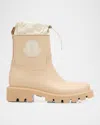 Moncler Kickstream Drawstring Logo-patch Rain Boots In Nude