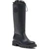 Moncler Rubber Kickstream Boots With Drawstring In Black