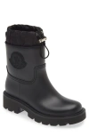 Moncler Kickstream Rubber Wellington Ankle Boots In Black