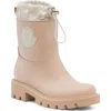 Moncler Kickstream Drawstring Logo-patch Rain Boots In Brown