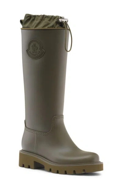 Moncler Kickstream Waterproof Rain Boot In Brown