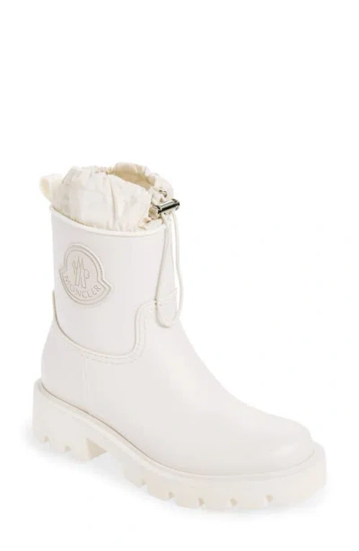 Moncler Kickstream Waterproof Rain Boot In White