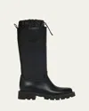 Moncler Rubber Kickstream Boots With Drawstring In Black