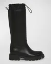 Moncler Rubber Kickstream Boots With Drawstring In Black