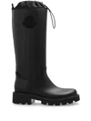 Moncler Rubber Kickstream Boots With Drawstring In Black