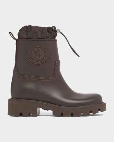 Moncler Kickstream Waterproof Rain Boots In Brown