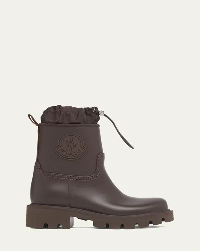 Moncler Kickstream Waterproof Rain Boots In Brown