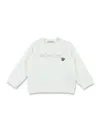 Moncler Kid - Embroidered Logo Coton Sweatshirt In White