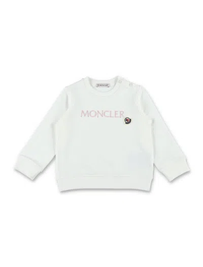 Moncler Kid - Embroidered Logo Coton Sweatshirt In White