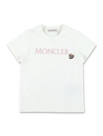 Moncler Babies' Kid - Embroidered Logo Cotton T-shirt In White