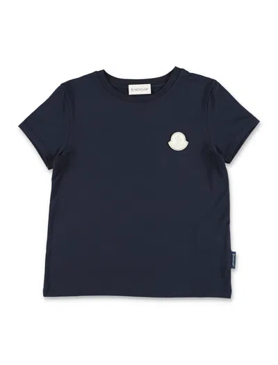 Moncler Kid - Embroidered Logo Patch T-shirt In Navy