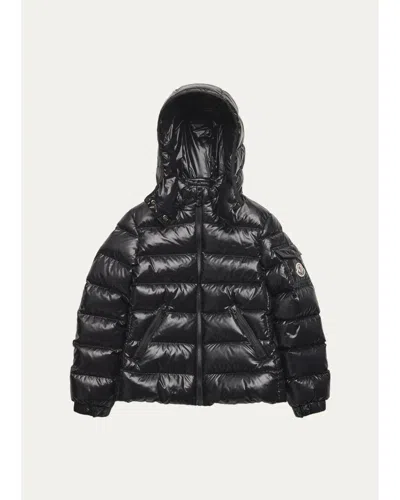 Moncler Kid's Bady Hooded Down Jacket In Black