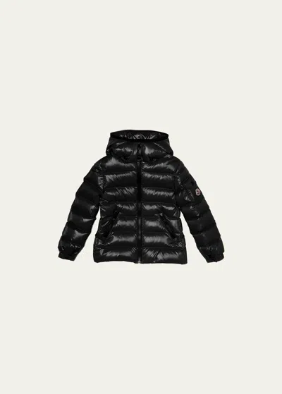 Moncler Kid's Bady Quilted Logo Jacket In Black