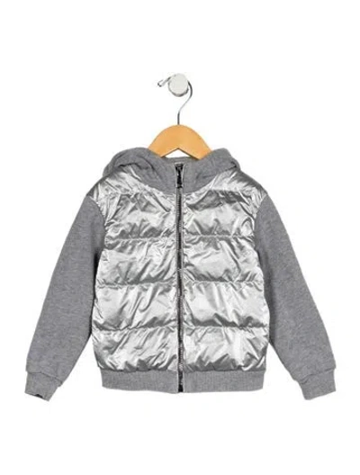 Pre-owned Moncler Babies' Kid Boy's Zip Hooded Jacket In Gray