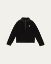 Moncler Kid's Embroidered Logo-print Sweatshirt In Black