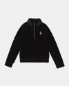 Moncler Kid's Embroidered Logo-print Sweatshirt In Black