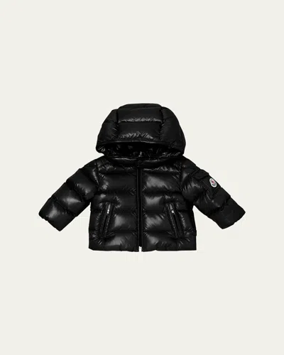 Moncler Kid's Maya Baby Hooded Down Jacket In Black