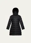 Moncler Kid's Moka Long Puffer Coat In Black