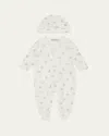 Moncler Kid's Scattered Logo-print Footie Gift Set In White