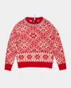 Moncler Kid's Snowflake Intarsia Sweater In P40-red