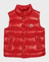 Moncler Kid's Tib Logo Quilted Vest In Red