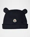 Moncler Kid's Wool Fleece Infant Beanie With Teddy Bear Ears