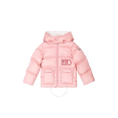 Moncler Kids Abbaye Nylon Down Jacket In Pink