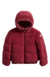 Moncler Kids' Adalbertas Hooded Faux Fur Jacket In Pink