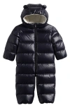 Moncler Kids' Alanie Down Hooded Snowsuit In Black