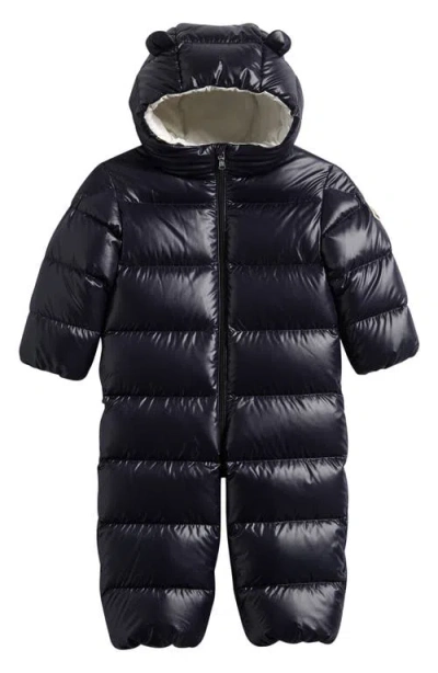 Moncler Kids' Alanie Down Hooded Snowsuit In Black