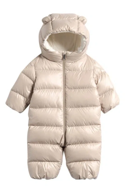 Moncler Kids' Alanie Down Hooded Snowsuit In Neutral