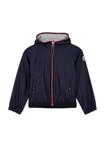 Moncler Kids Anton Hooded Shell Jacket In Navy