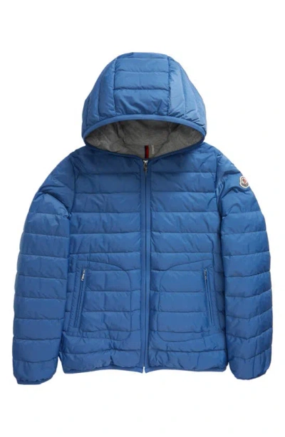 Moncler Kids' Ashlin Water Repellent Quilted Hooded Jacket In Blue