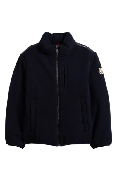 Moncler Kids' Bacui Mixed Media Down Jacket In Black