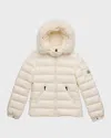 Moncler Kids Bady Faux Fur Quilted Jacket In Animal Print