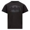 Moncler Kids Batman Logo Cotton T-shirt In Black