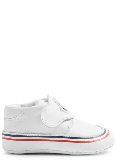 Moncler Kids Bebé Leather Sneakers In White