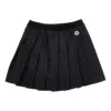Moncler Kids Black Logo Patch Pleated Skirt In Black