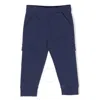 Moncler Kids Blue Logo-patch Stretch Jersey Cargo Trousers In Blue