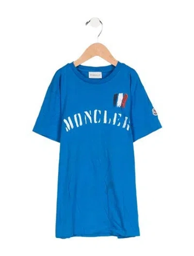 Pre-owned Moncler Kids Boys Graphic Casual T-shirt In Blue