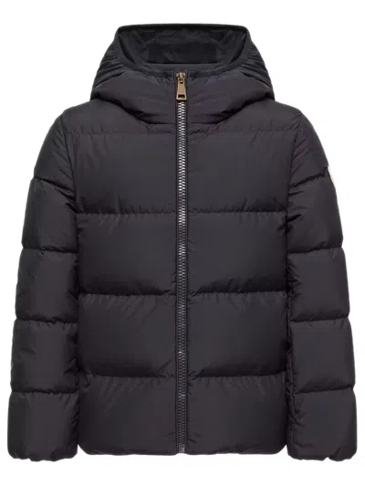 Moncler Kids Boys' Quilted Down Coat With Nylon Lining, Adjustable Hood & Hooded Puffer Pockets In Blue