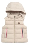 Moncler Kids' Buang Down Hooded Vest In Nude