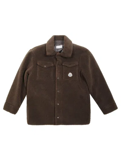 Moncler Kids Button-up Shirt In Brown