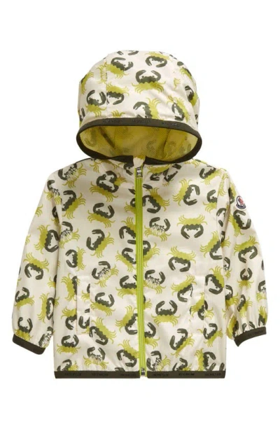 Moncler Babies'  Kids' Carama Crab Print Hooded Jacket In Green